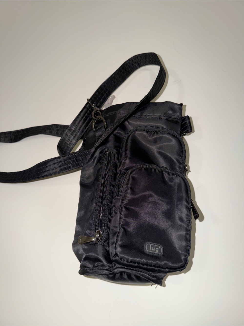 lug Black Nylon Water bottle Crossbody Organizer with Multiple Pockets